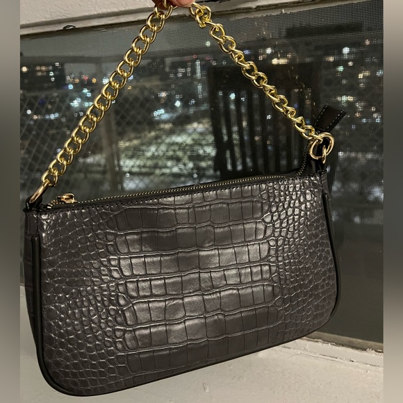 Dark Grey Classic Shoulder Bag - Picture 2 of 6